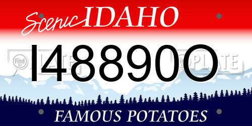 I48890O Idaho License Plate