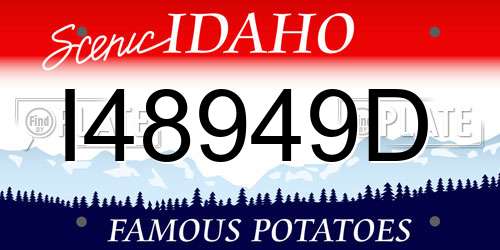 I48949D Idaho License Plate