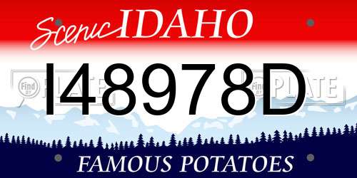 I48978D Idaho License Plate