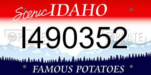 I490352 Idaho License Plate