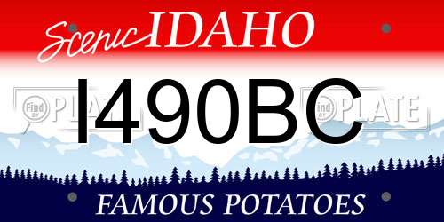 I490BC Idaho License Plate