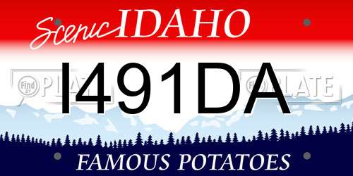 I491DA Idaho License Plate