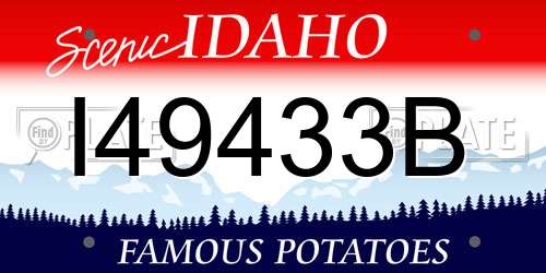 I49433B Idaho License Plate
