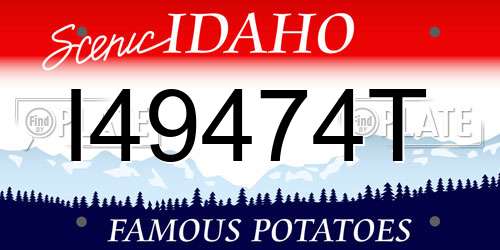 I49474T Idaho License Plate