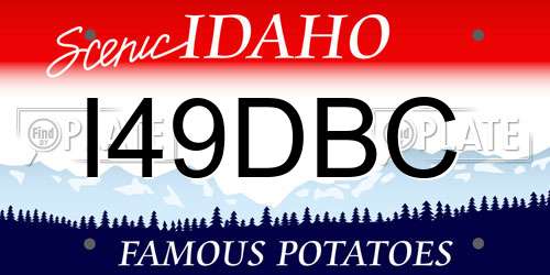 I49DBC Idaho License Plate