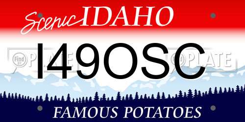 I49OSC Idaho License Plate