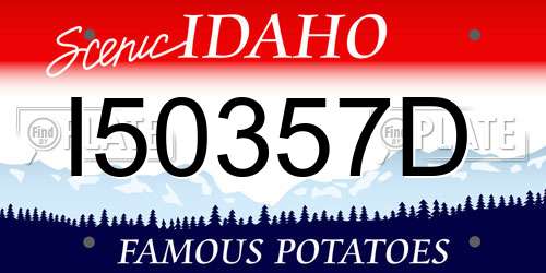 I50357D Idaho License Plate