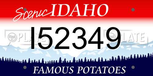 I52349 Idaho License Plate