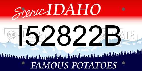 I52822B Idaho License Plate