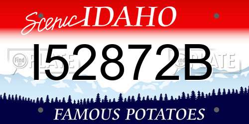 I52872B Idaho License Plate