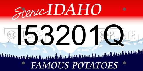 I53201Q Idaho License Plate
