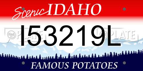 I53219L Idaho License Plate