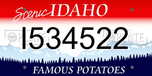 I534522 Idaho License Plate