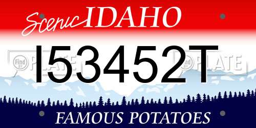 I53452T Idaho License Plate