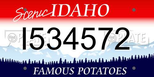 I534572 Idaho License Plate
