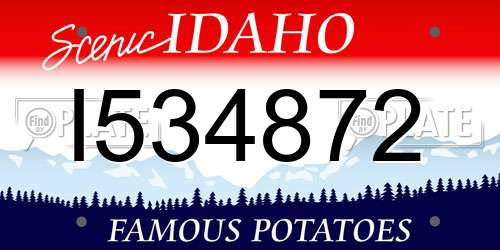I534872 Idaho License Plate