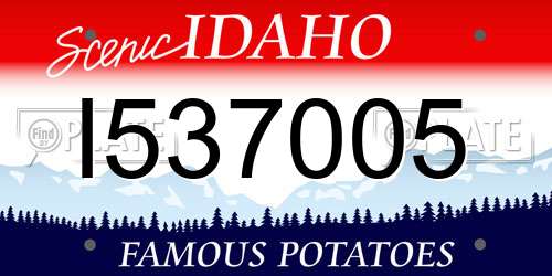 I537005 Idaho License Plate