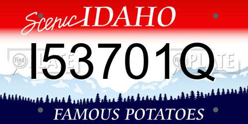 I53701Q Idaho License Plate