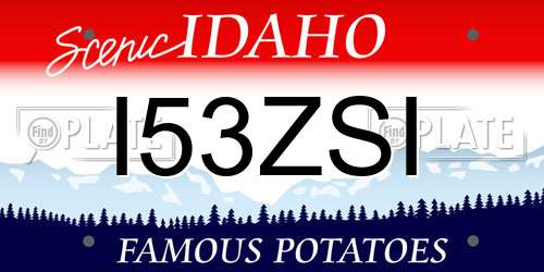 I53ZSI Idaho License Plate
