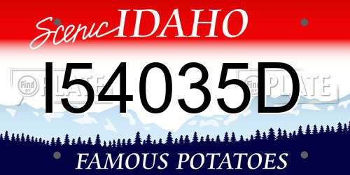 I54035D Idaho License Plate