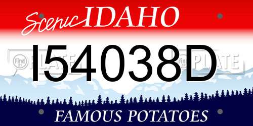 I54038D Idaho License Plate