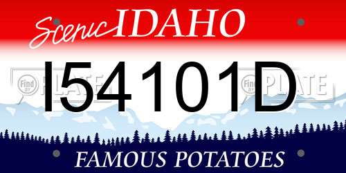 I54101D Idaho License Plate