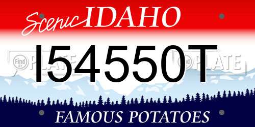 I54550T Idaho License Plate