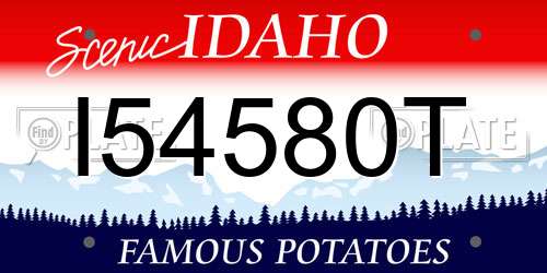 I54580T Idaho License Plate