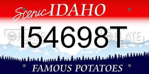 I54698T Idaho License Plate