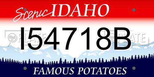 I54718B Idaho License Plate