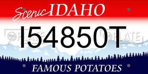 I54850T Idaho License Plate