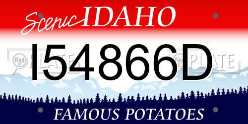 I54866D Idaho License Plate
