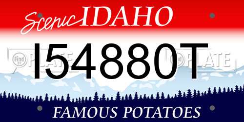 I54880T Idaho License Plate