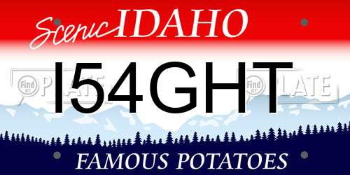 I54GHT Idaho License Plate