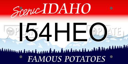I54HEO Idaho License Plate