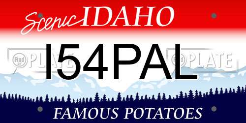 I54PAL Idaho License Plate