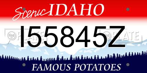 I55845Z Idaho License Plate