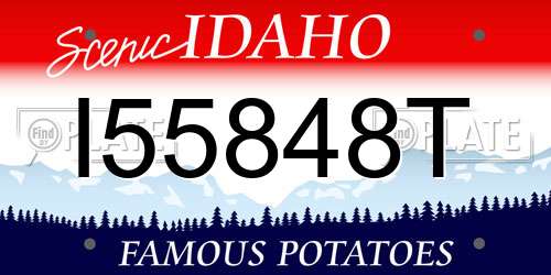 I55848T Idaho License Plate