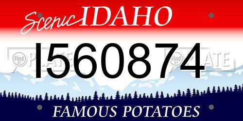 I560874 Idaho License Plate