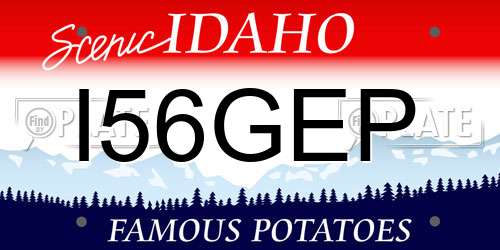 I56GEP Idaho License Plate