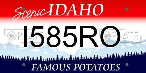 I585RO Idaho License Plate