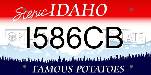 I586CB Idaho License Plate