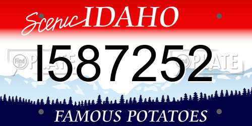 I587252 Idaho License Plate