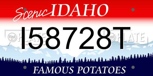 I58728T Idaho License Plate