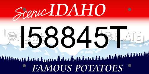 I58845T Idaho License Plate