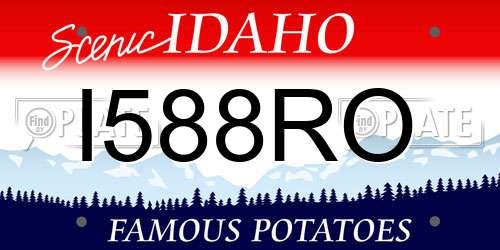 I588RO Idaho License Plate