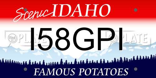 I58GPI Idaho License Plate