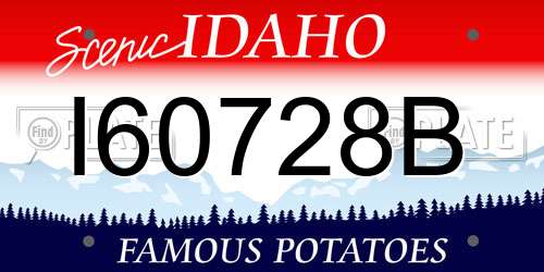 I60728B Idaho License Plate