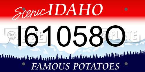 I61058O Idaho License Plate
