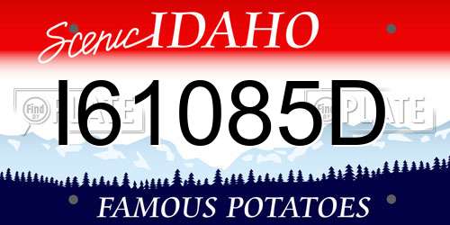 I61085D Idaho License Plate